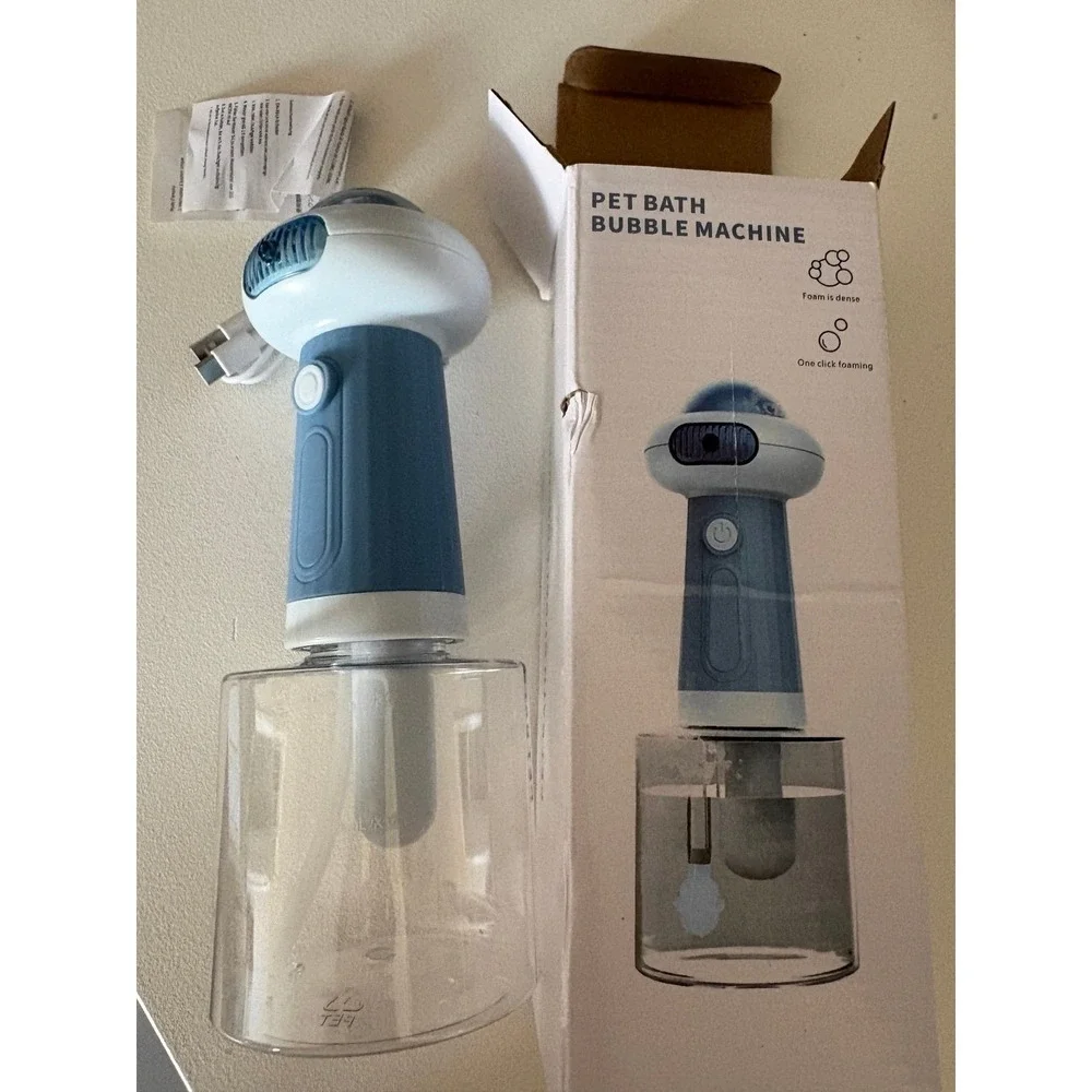Pet Bath Bubble Machine Dog Cat‎ Foaming Soap Dispenser USB Rechargeable new
